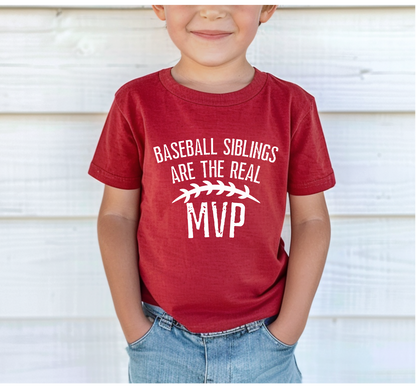 Youth Baseball Tee, Baseball Siblings are the real MVP