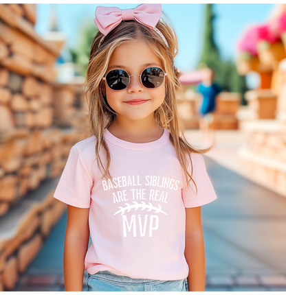 Youth Baseball Tee, Baseball Siblings are the real MVP