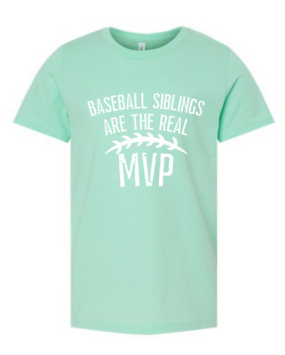 Youth Baseball Tee, Baseball Siblings are the real MVP