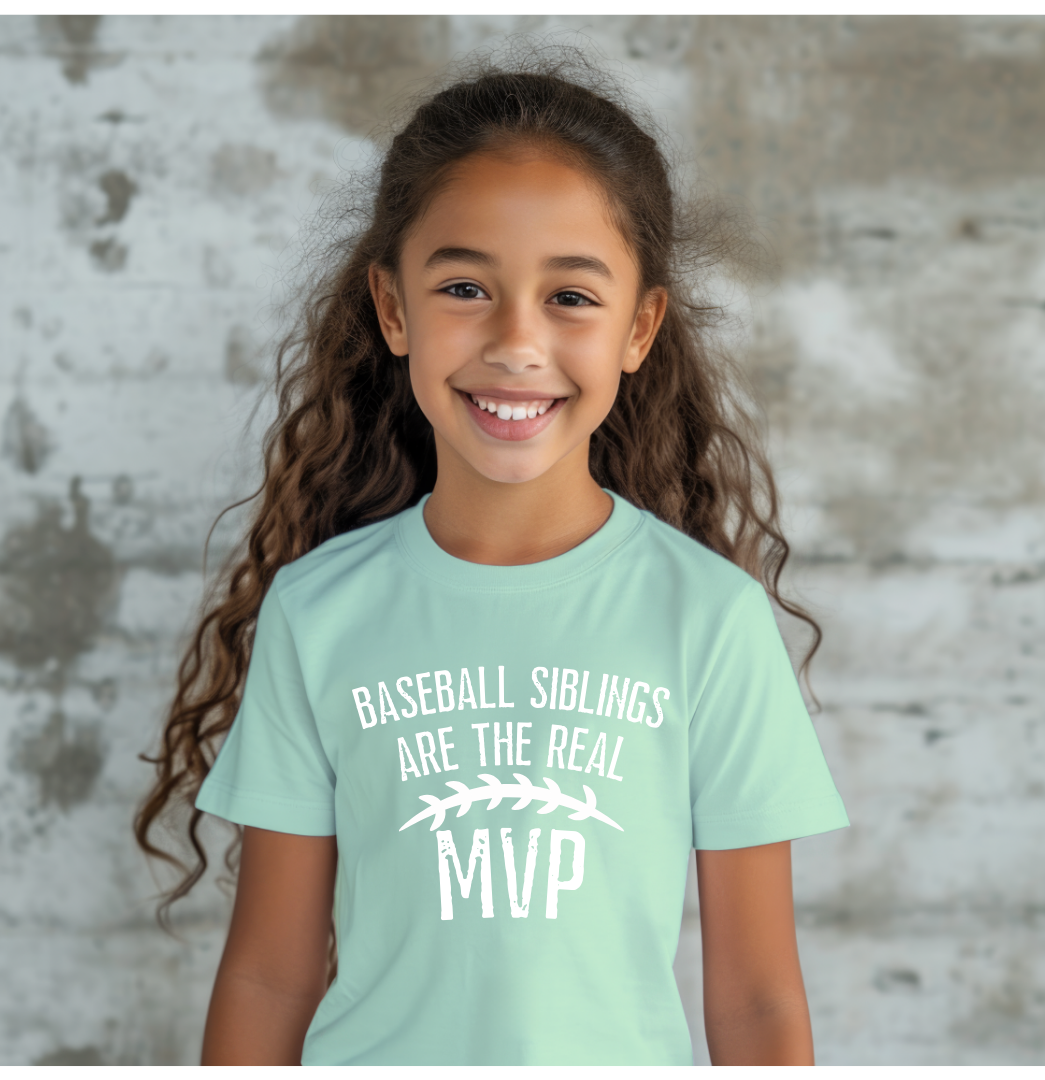 Youth Baseball Tee, Baseball Siblings are the real MVP