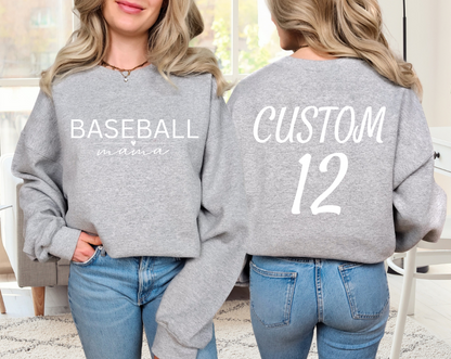 Custom Baseball Mama Sweatshirt, Baseball Sweatshirt