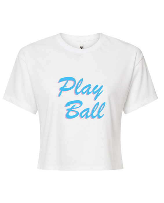 Cropped Top t-shirt for women, Baseball shirt for women, Baseball shirt