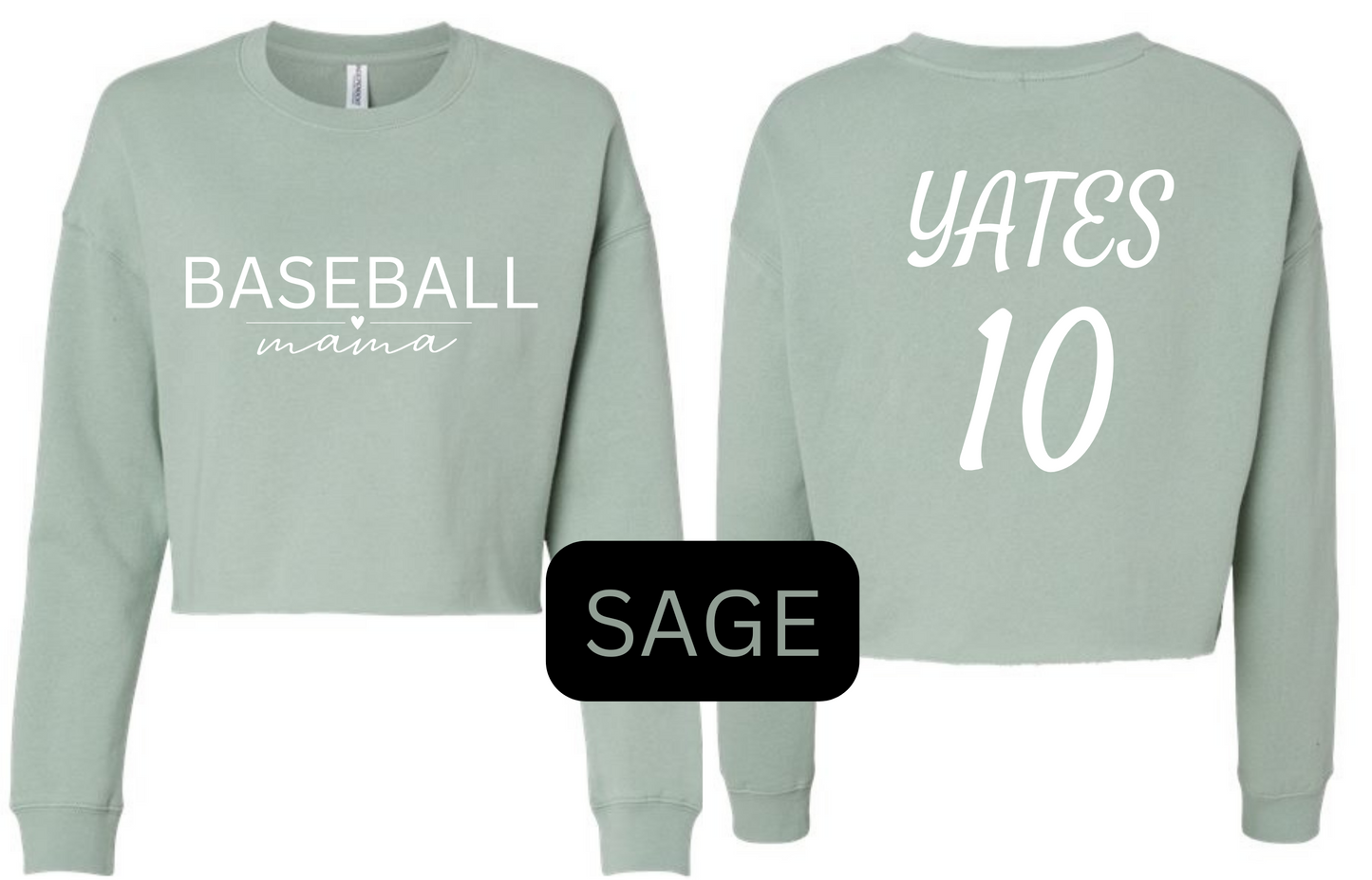 Custom Cropped Long Sleeve Sweatshirt